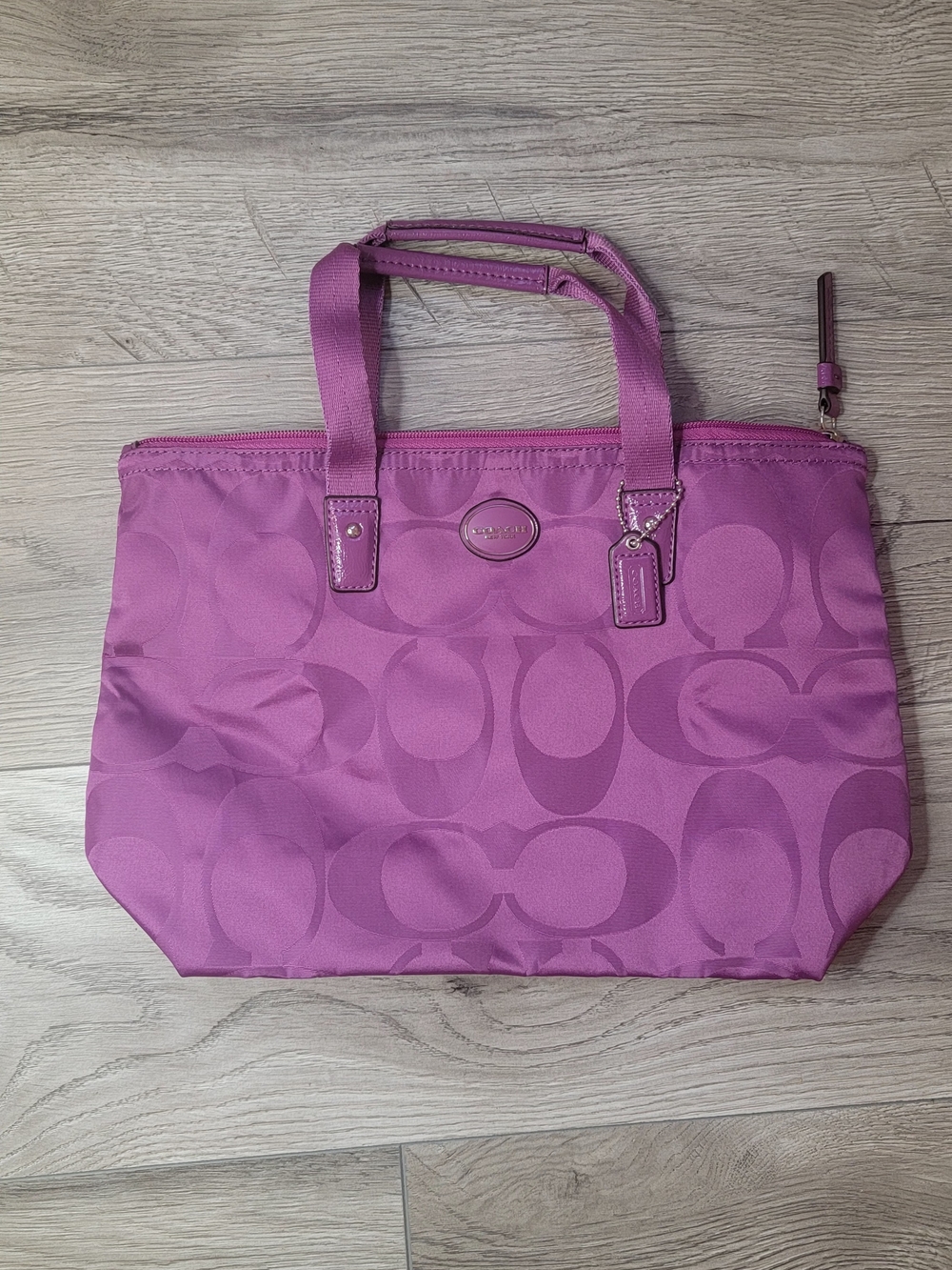 Coach Getaway Signature Nylon Purple Packable Weekender Mini Tote Bag NWOT